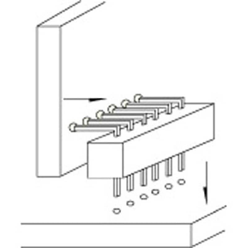 MLS-2502-01TA 基板垂直取付端子(固定L型) / MLS(T〇) ピン(角ピン)2.54mmピッチ ライトアングル(1列)トレイ対応可RoHS2対応品 1袋(320個) 廣杉計器 【通販モノタロウ】