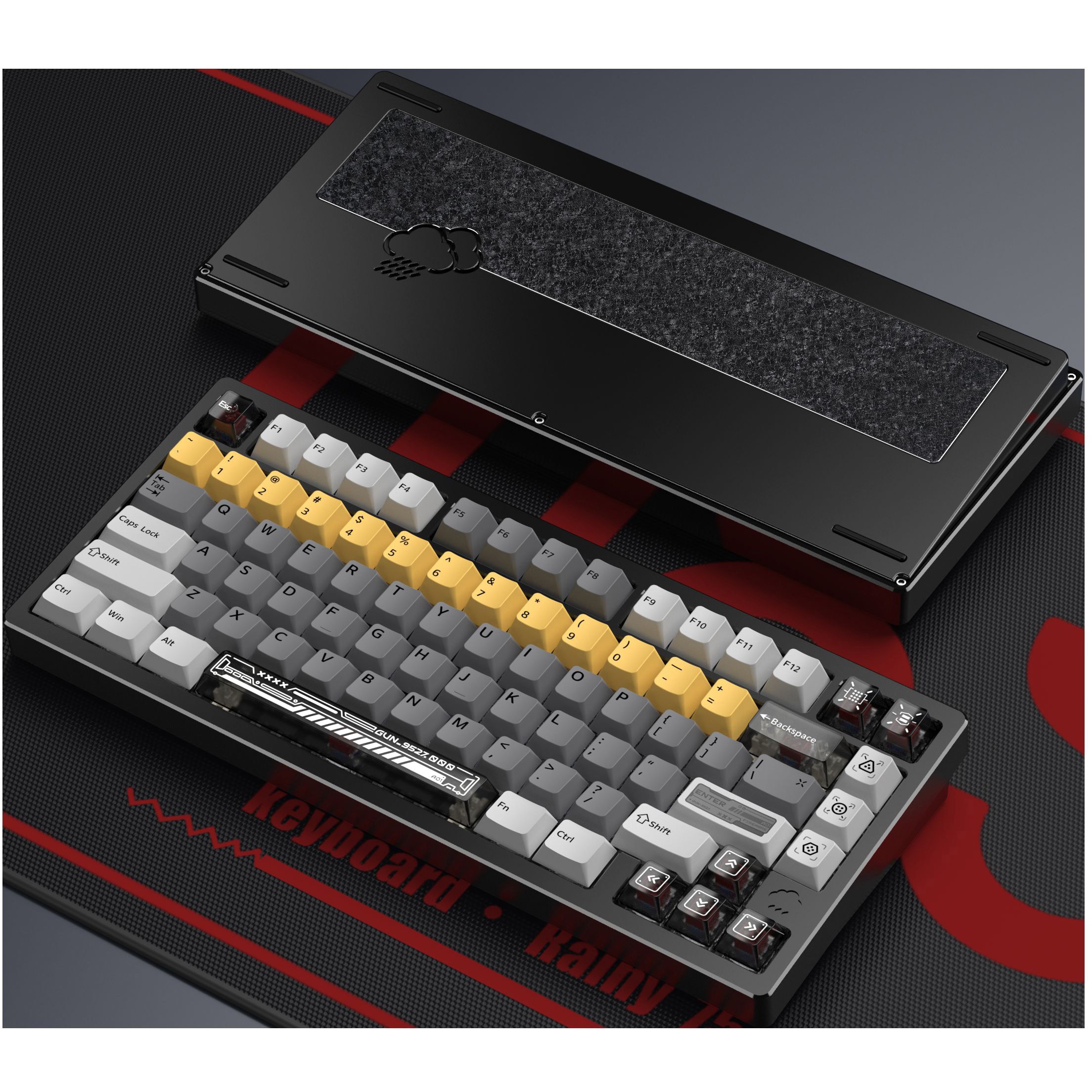 【美品】WOBKEY RAINY75 RT PRO ブラック キーキャップセット 美品】WOBKEY RAINY75 RT PRO ブラック キーキャップセット