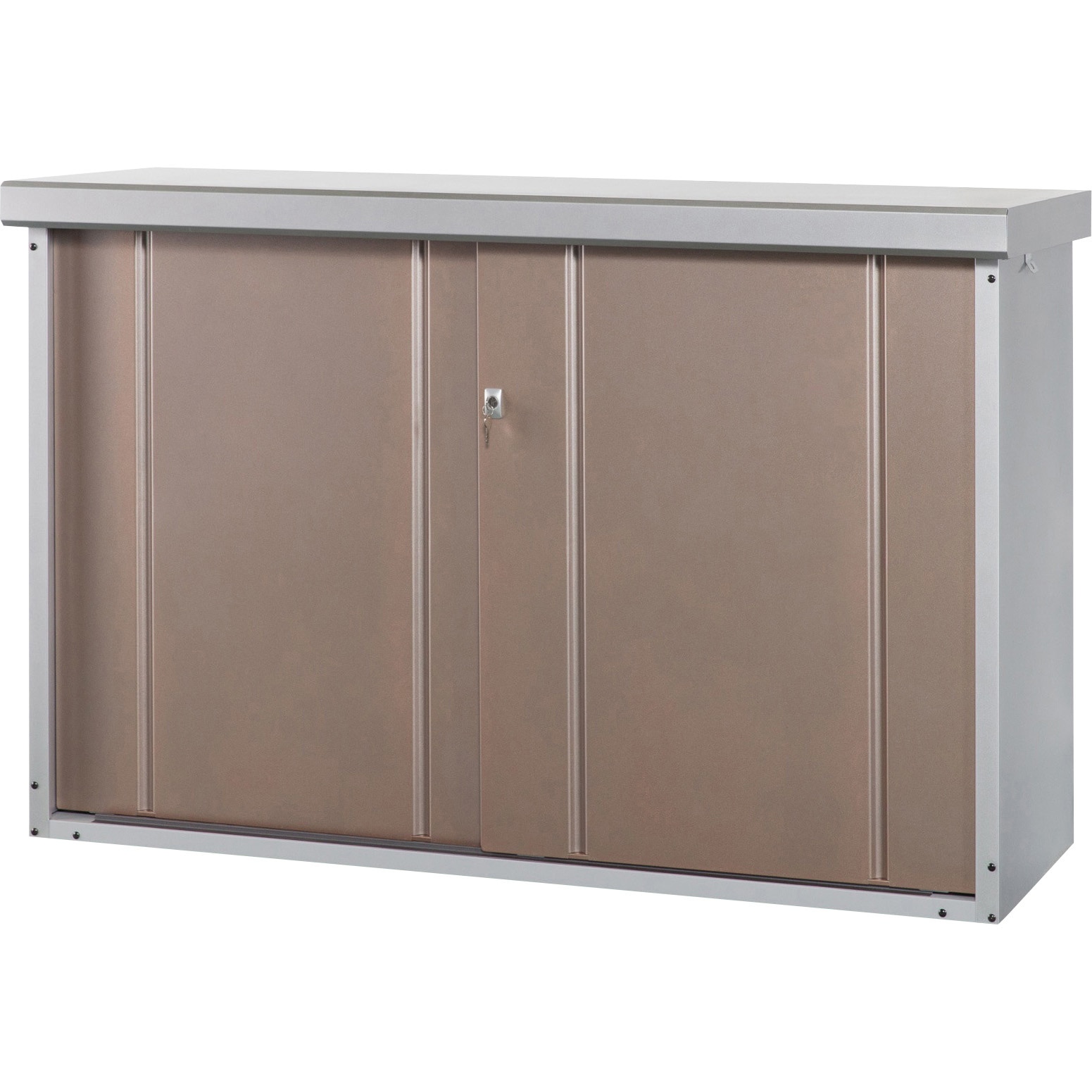 TJS-0150 ワイドシリーズ  物置 タカヤマ 引き戸 ブラウン色 間口1550mm奥行550mm高さ1000mm  TJS-0150