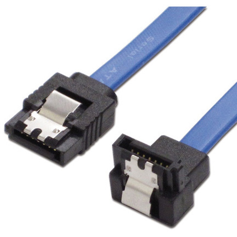 SAT3103LBL ラッチ付 シリアルATAケーブル 片L型コネクタ(ブルー・30cm