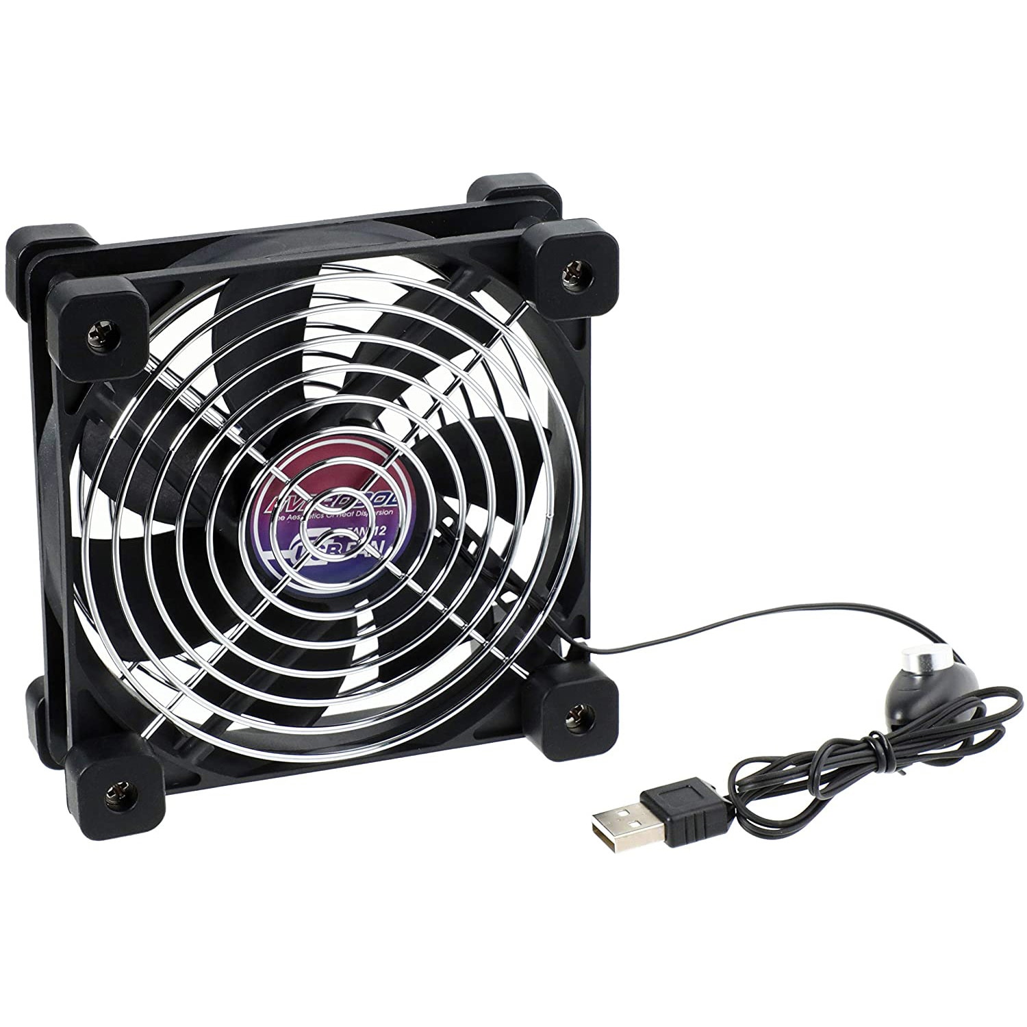 UFAN12 [USBファン] ゴム足&強弱スイッチ付 12cm UFAN-12 ブラック 1個