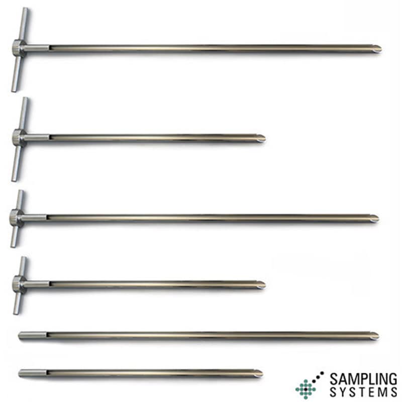 1665H-600 ステンレス 粘性粉末用ランス(開口50%) 600mm長(T字ハンドル) マクセル 容量(採取)150mL 本体径25mm 1本