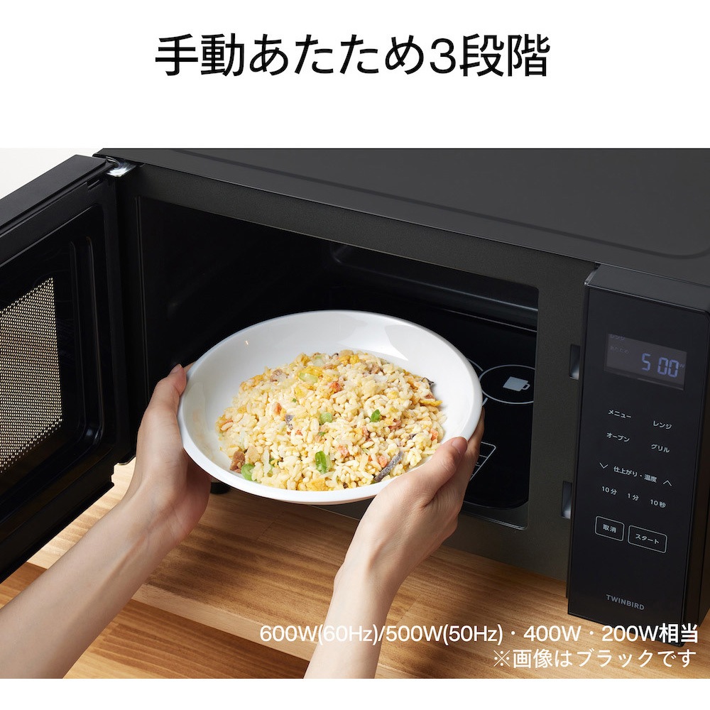 DR-E216B センサー付フラット電子レンジ ツインバード 庫内容量16L