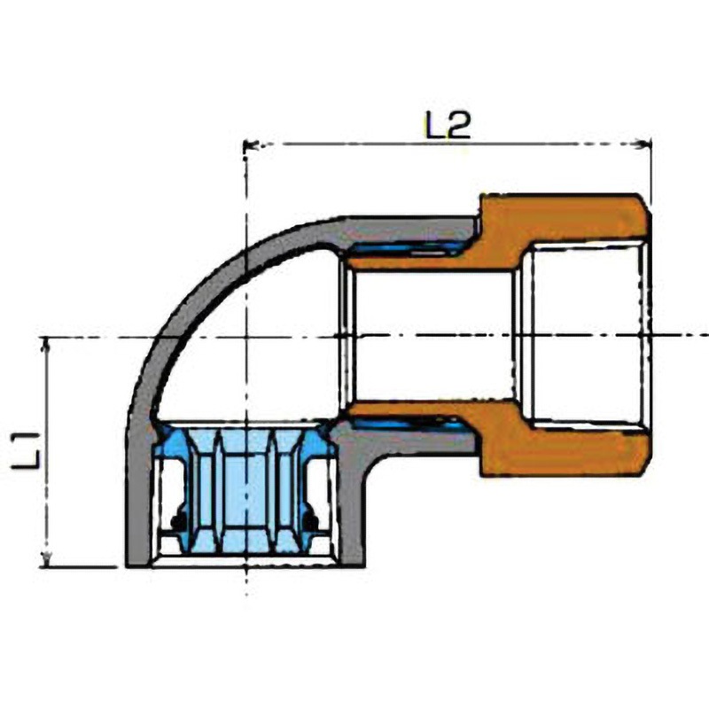RCF-KZ-ZQL メスアダプターエルボ RCF-KZ型(器具接続用異種金属接触 