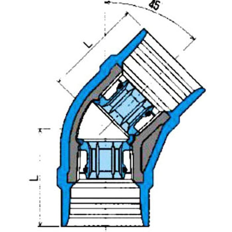 RCF-MK-L45 45° エルボ RCF-MK型(埋設配管用) ねじ込み式管端防食管継手 標準接続用 リケン 呼び径100A 14,985円