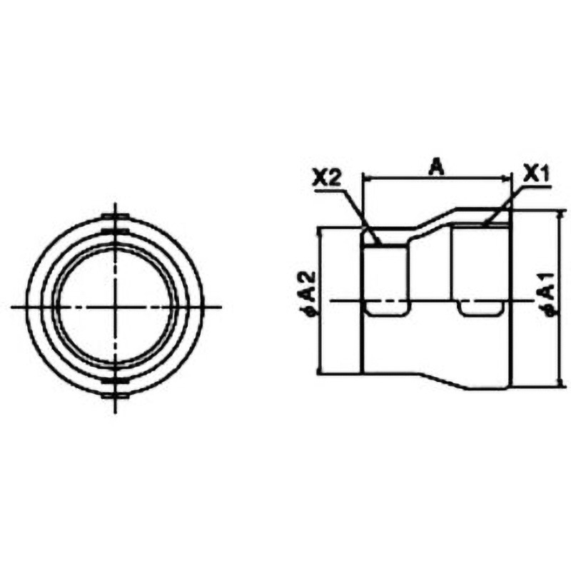 ZD-SUS-RS 径違いソケット ZD(シール材付)継手(SUS) リケン 呼び径40×25A