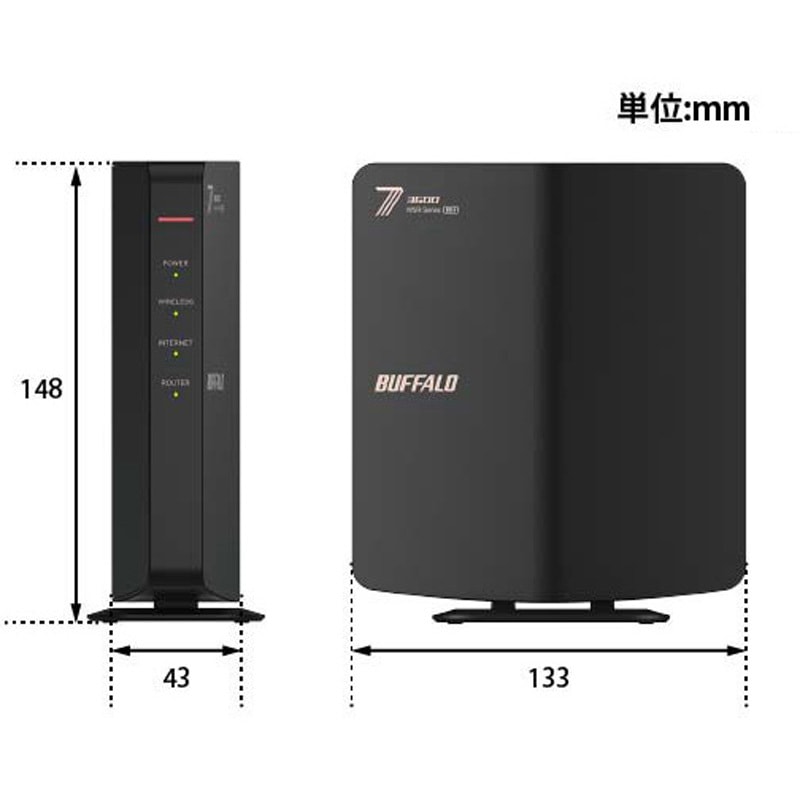 WSR3600BE4P/DBK 無線LAN親機11be/ax/ac/n/a/g/b 2882+688Mbps 1台
