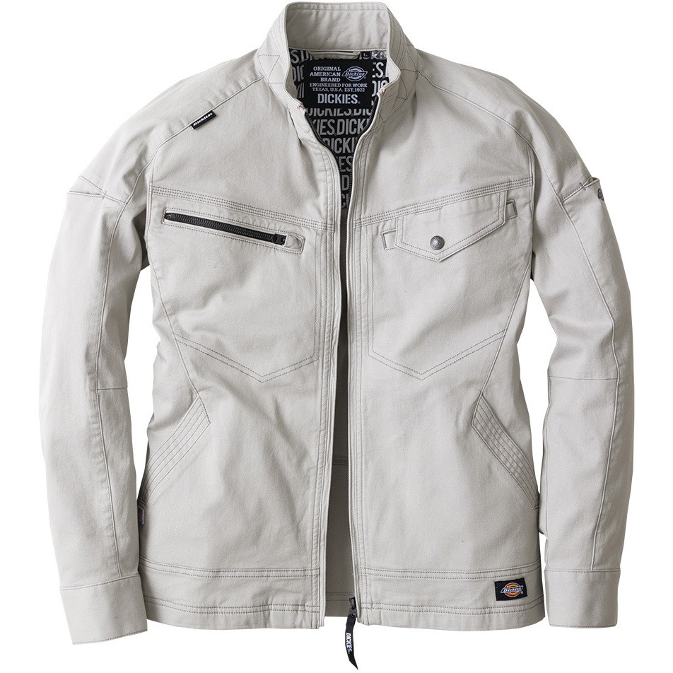 D-2880 ストレッチジャケット Dickies(ディッキーズ) 混率綿97・ポリウレタン3% シルバー色 L着丈64cm  D-2880