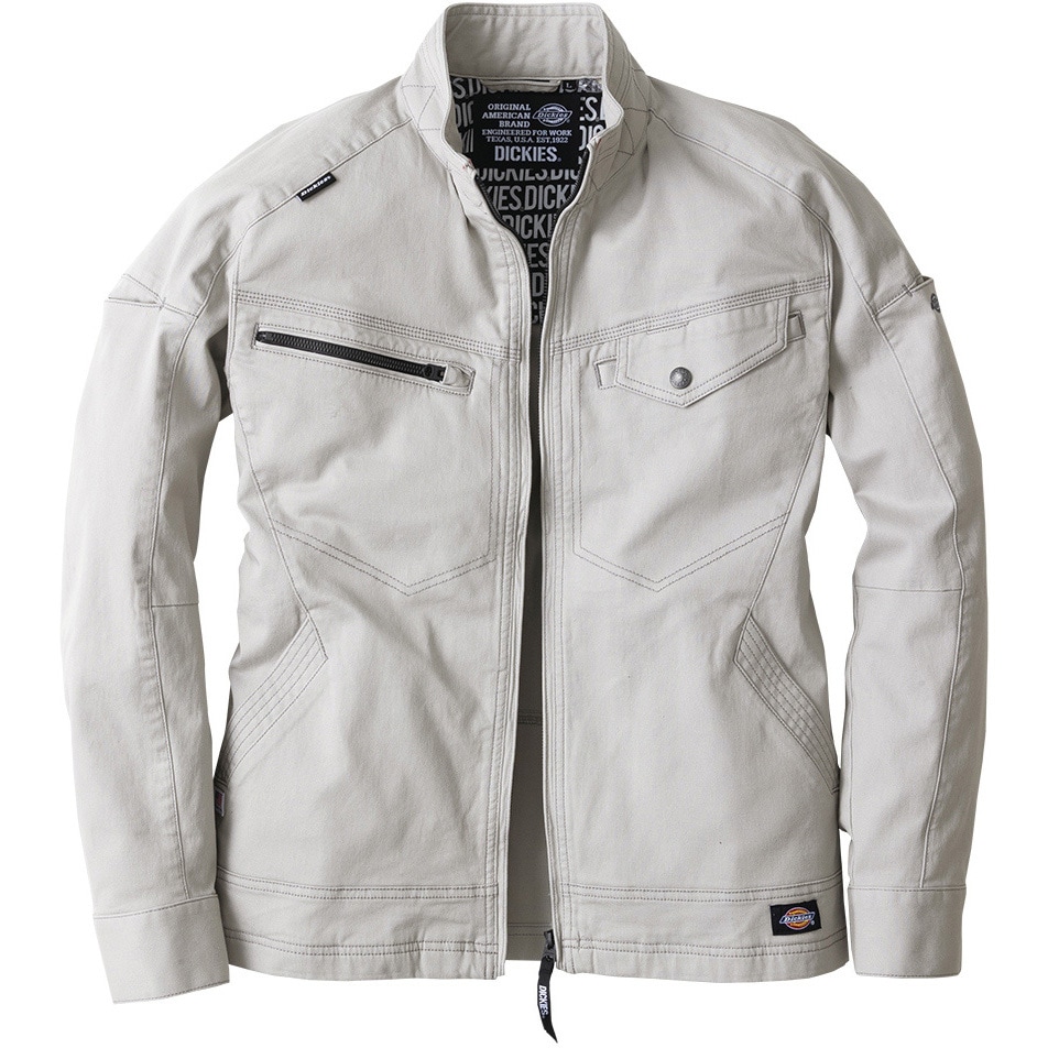 D-2880 ストレッチジャケット Dickies(ディッキーズ) 混率綿97・ポリウレタン3% シルバー色 3L着丈68cm  D-2880