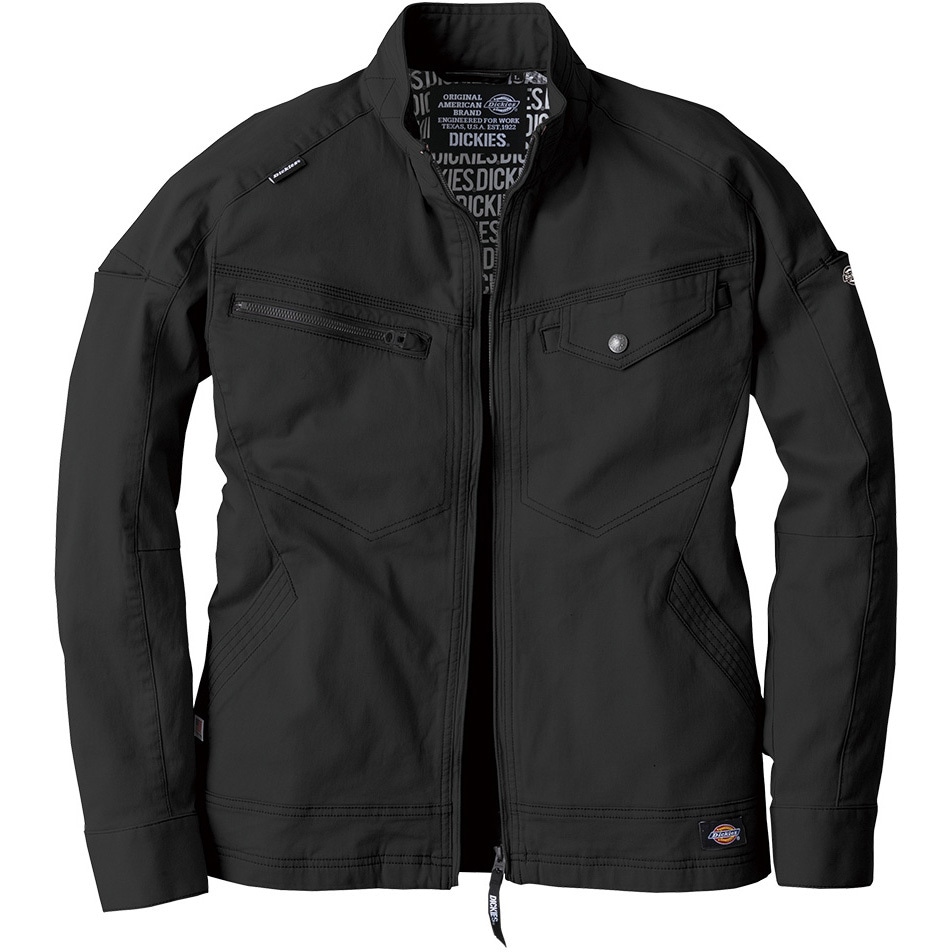D-2880 ストレッチジャケット Dickies(ディッキーズ) 混率綿97・ポリウレタン3% ブラック色 3L着丈68cm  D-2880