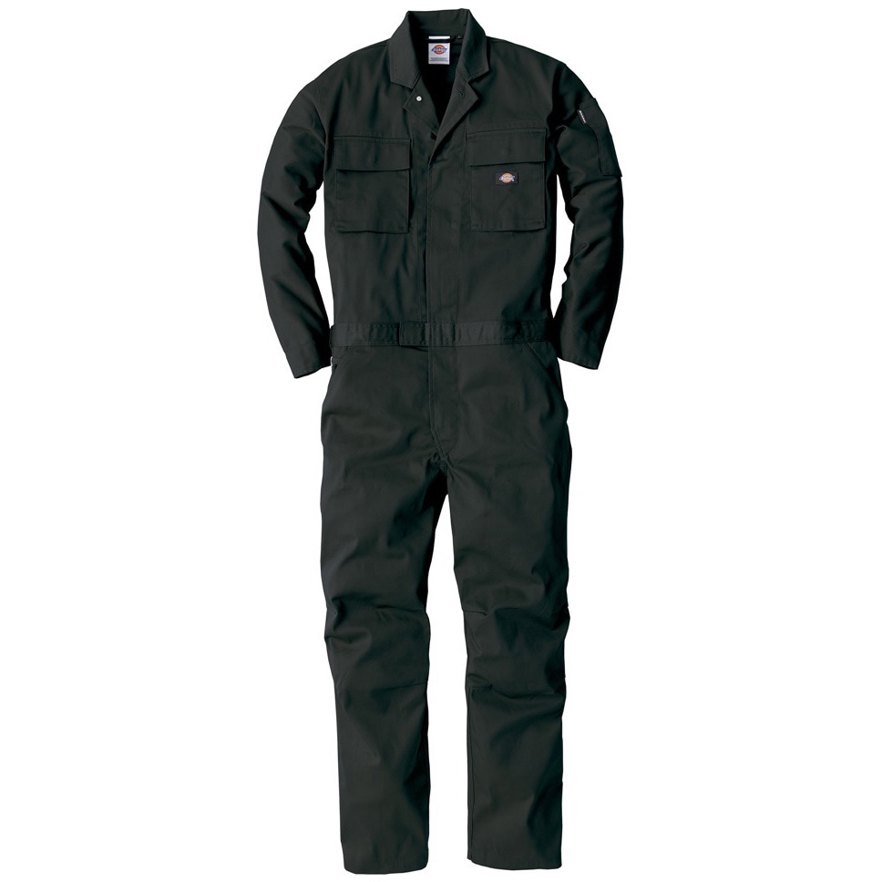 D-766 T/C ストレッチツナギ Dickies(ディッキーズ) 長袖 ブラック色 着丈59cm袖丈58cm  D-766