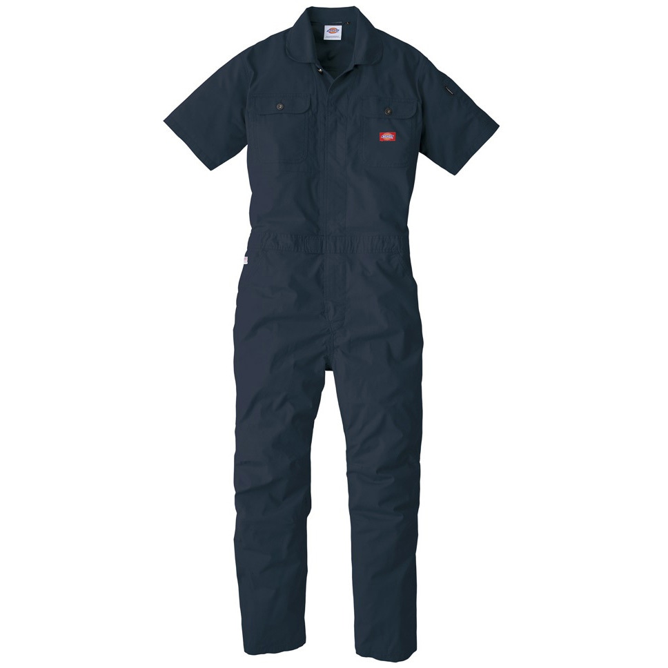 D-749 ストレッチCVC半袖ツナギ Dickies(ディッキーズ) ネイビー色 着丈57cm袖丈24cm  D-749
