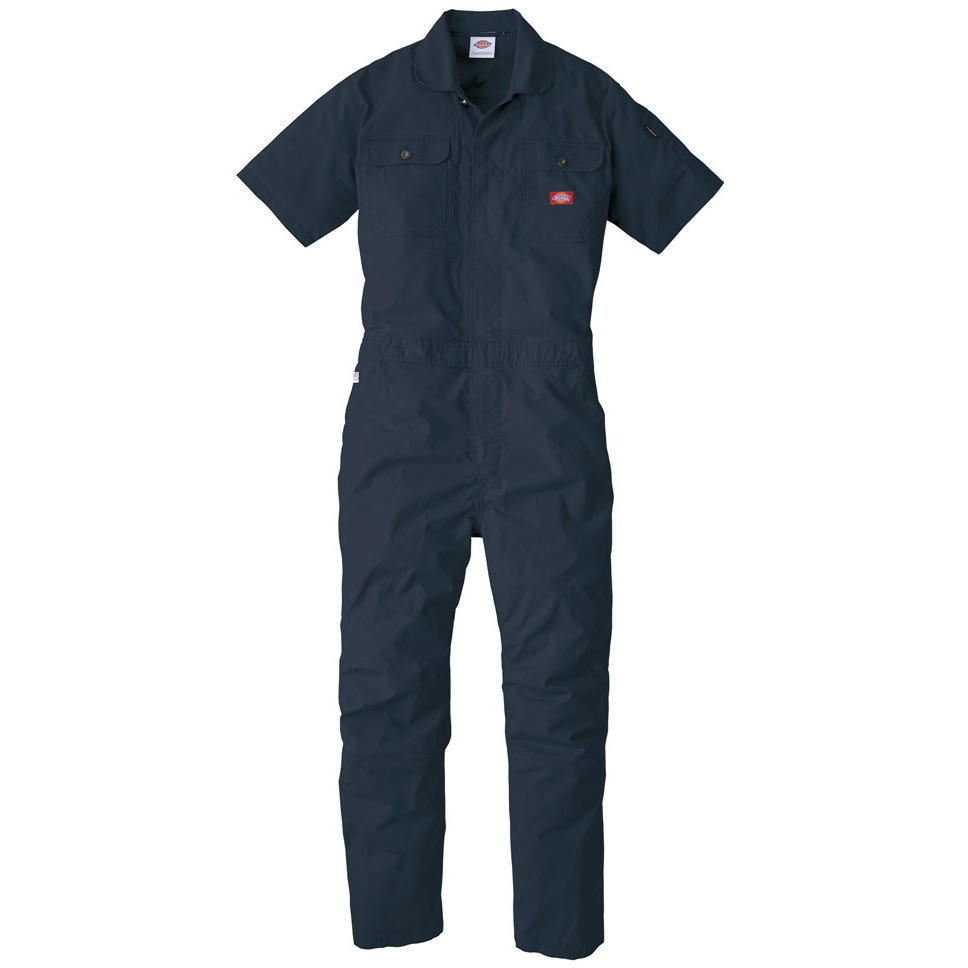D-749 ストレッチCVC半袖ツナギ Dickies(ディッキーズ) ネイビー色 着丈65cm袖丈28cm  D-749