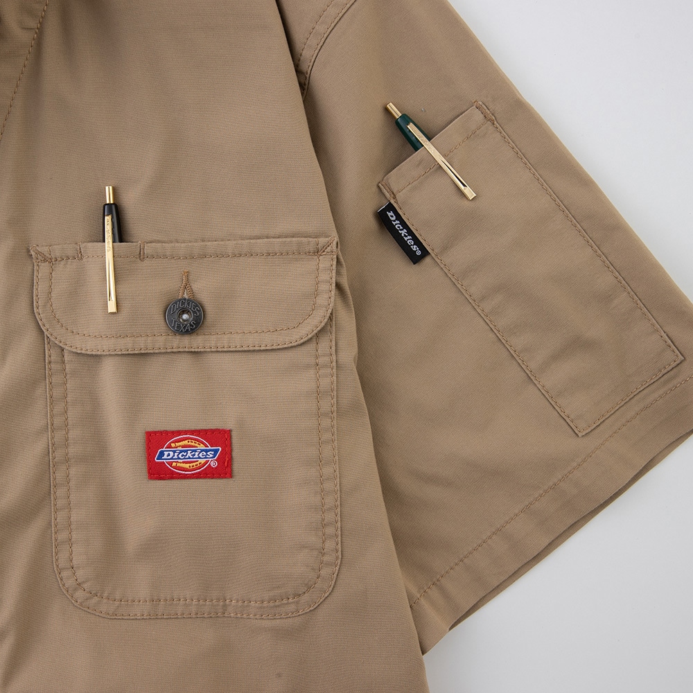 D-749 ストレッチCVC半袖ツナギ Dickies(ディッキーズ) シダー色 D-749