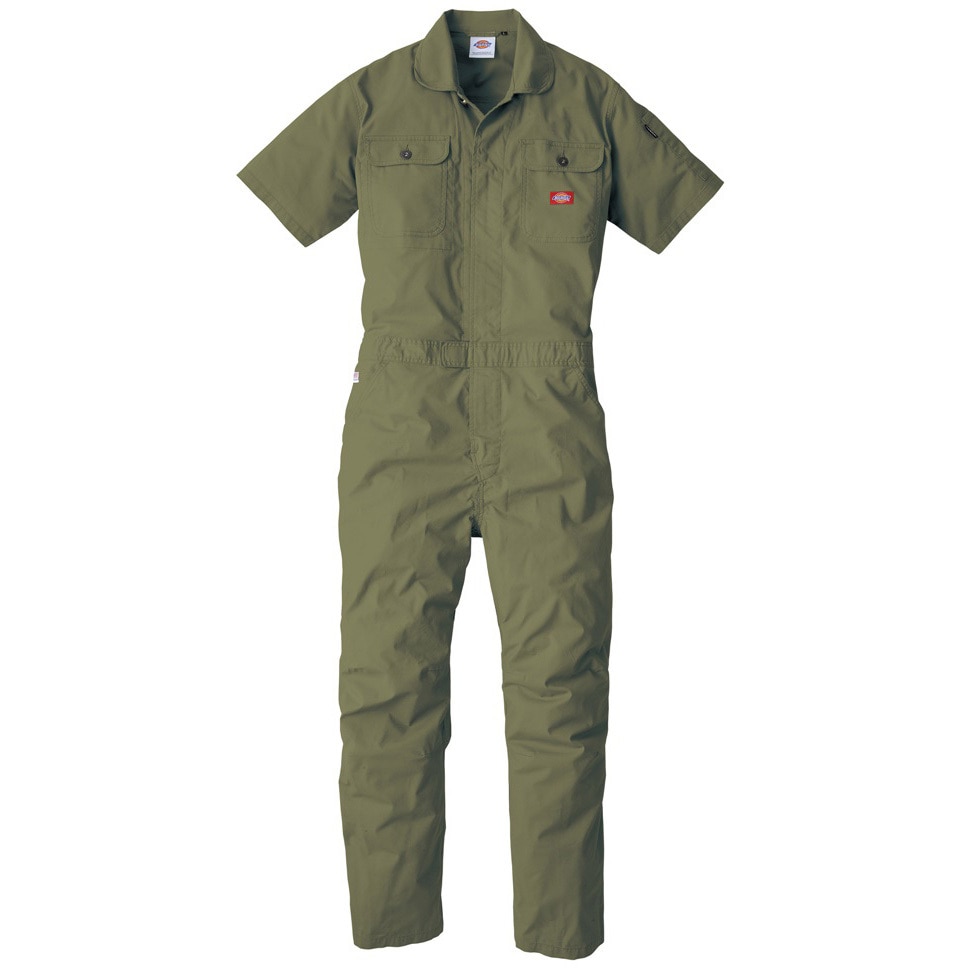 D-749 ストレッチCVC半袖ツナギ Dickies(ディッキーズ) シダー色 着丈63cm袖丈27cm  D-749
