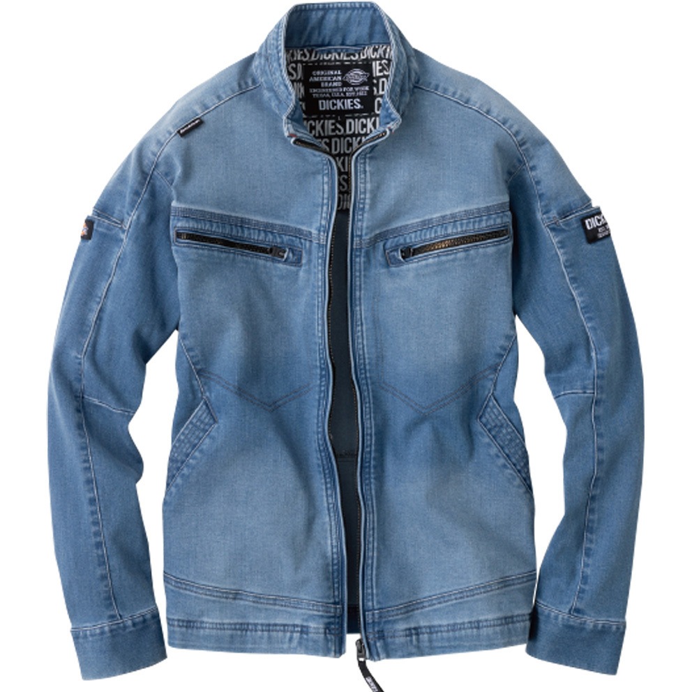 D-2900 ストレッチシルキーデニムジャケット Dickies(ディッキーズ) ライトインディゴ色 XS着丈57cm  D-2900