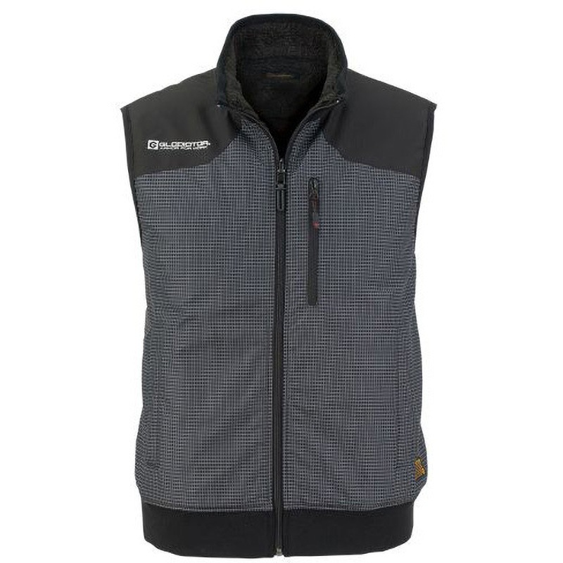 G-9909 リバーシブル 防寒ベスト GLADIATOR グリッド×ブラック色 L着丈63cm  G-9909
