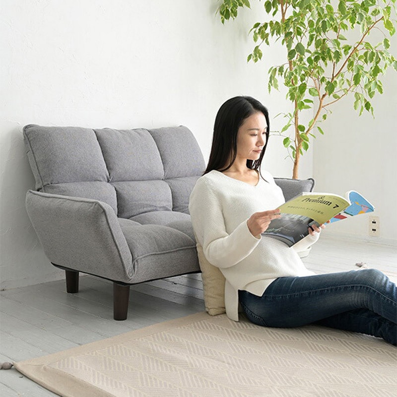 AKS-110(GRG) コンパクトカウチソファー YAMAZEN(山善) グレージュ色