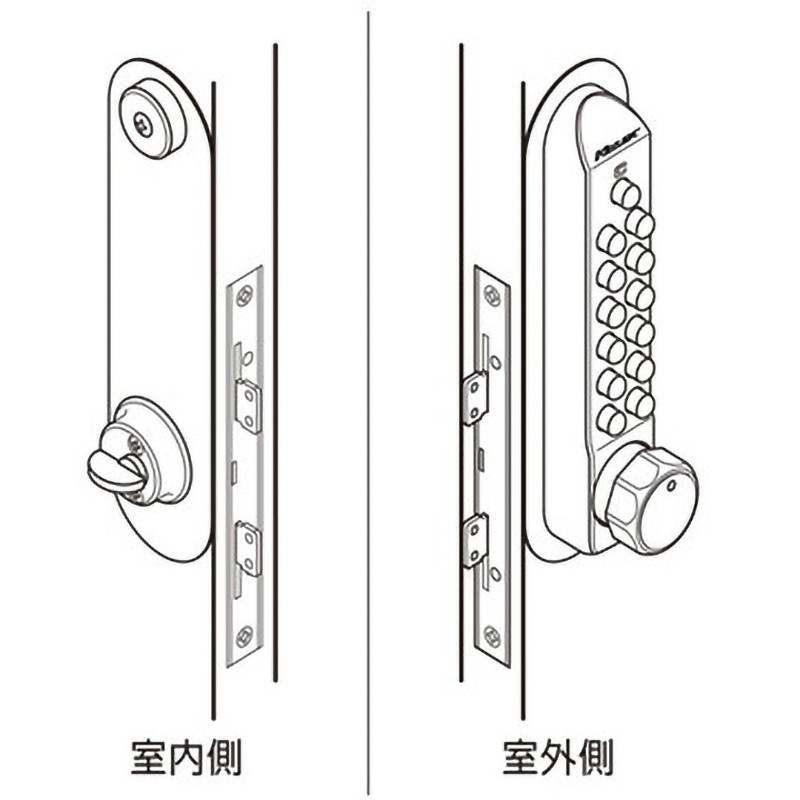 22291-MG 他社製品取替Bタイプ 長沢製作所 適合扉厚30～45mm  22291-MG