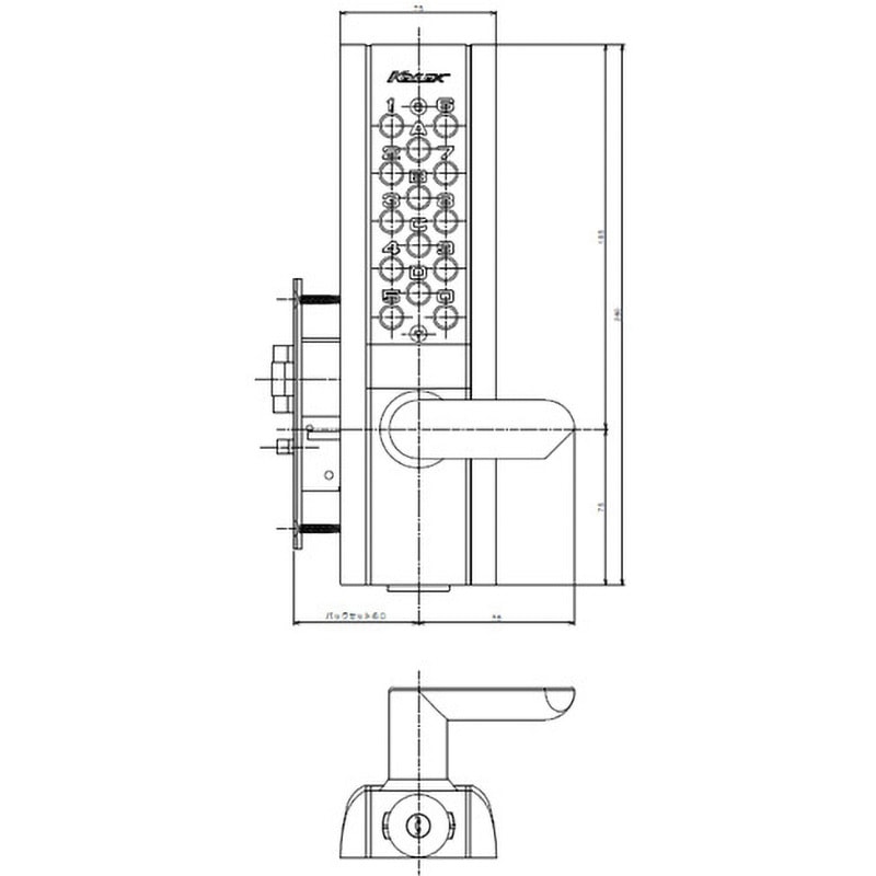 22633L-MS キーレックス1100シリーズ 長沢製作所 MIWAシリンダー組込