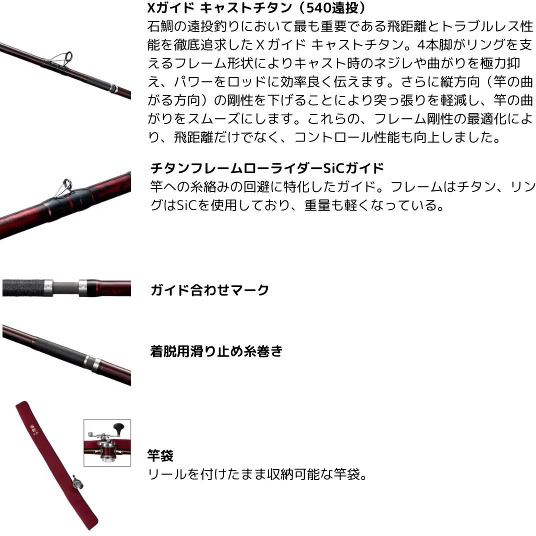 525 クチジロ(272638) 24 極翔 石鯛 SHIMANO(シマノ) 継数4本 全長5.25
