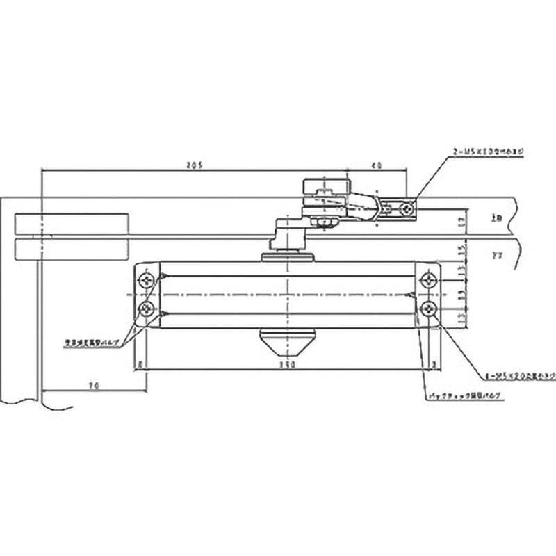 182Z-90 ドアクローザー 80シリーズ スタンダード型(ストップ付
