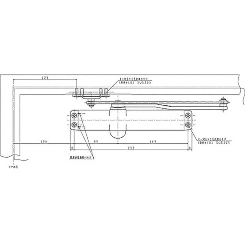 K-P73BL ドアクローザー BL認定 パラレル型 (ストップなし) 1個 NEW STAR(日本ドアーチェック製造) 【通販モノタロウ】