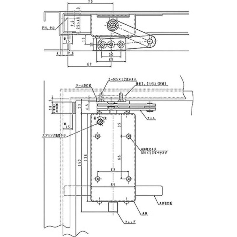 TH-2 ヒンジ 点検口用SH 点検口閉鎖金物 1個 NEW STAR(日本ドアー