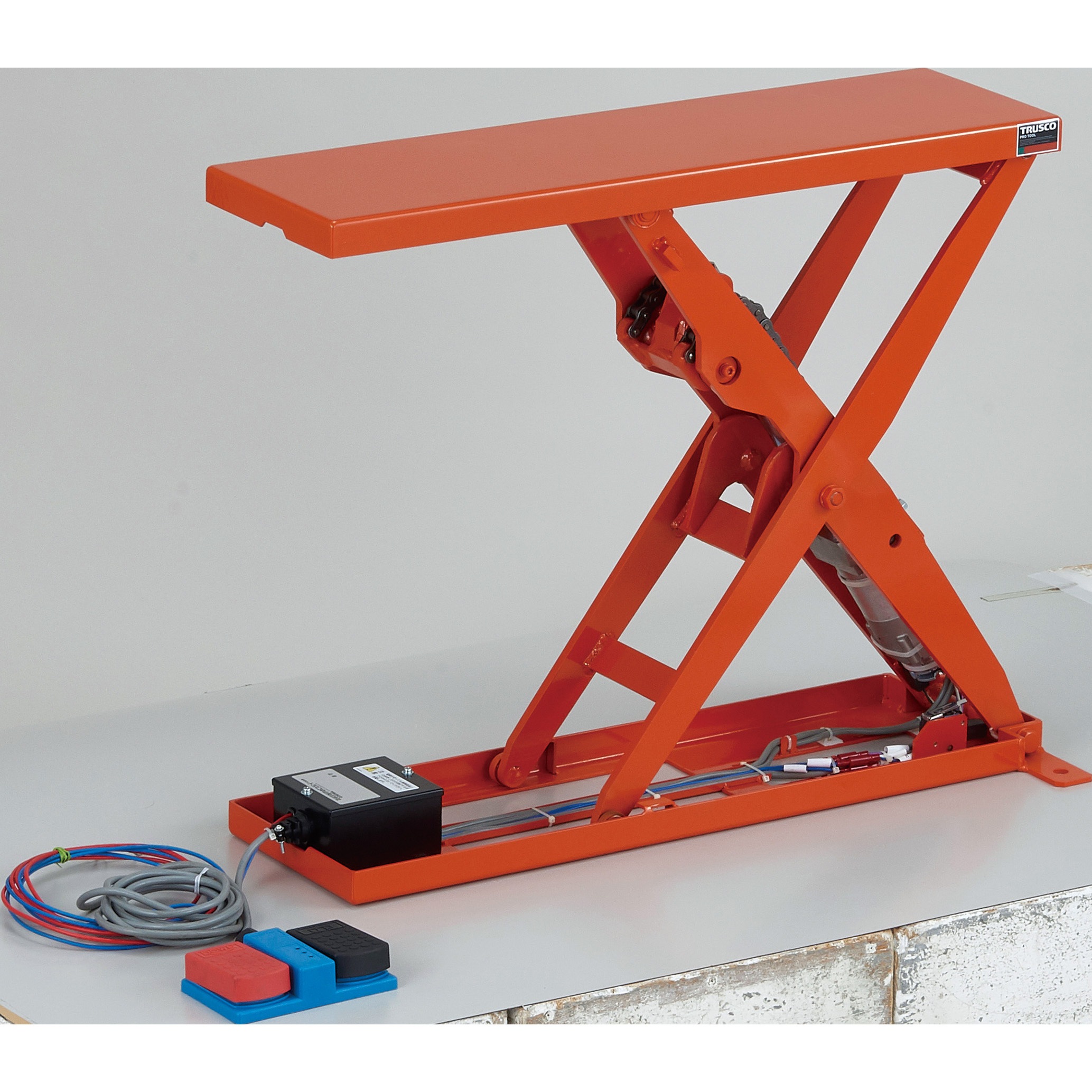 HLEBA-10-2009-D2 ”スリムリフト”(電動ボールねじ式・DC24V) TRUSCO 荷重100kg テーブル高さ80～730mm  HLEBA-10-2009-D2