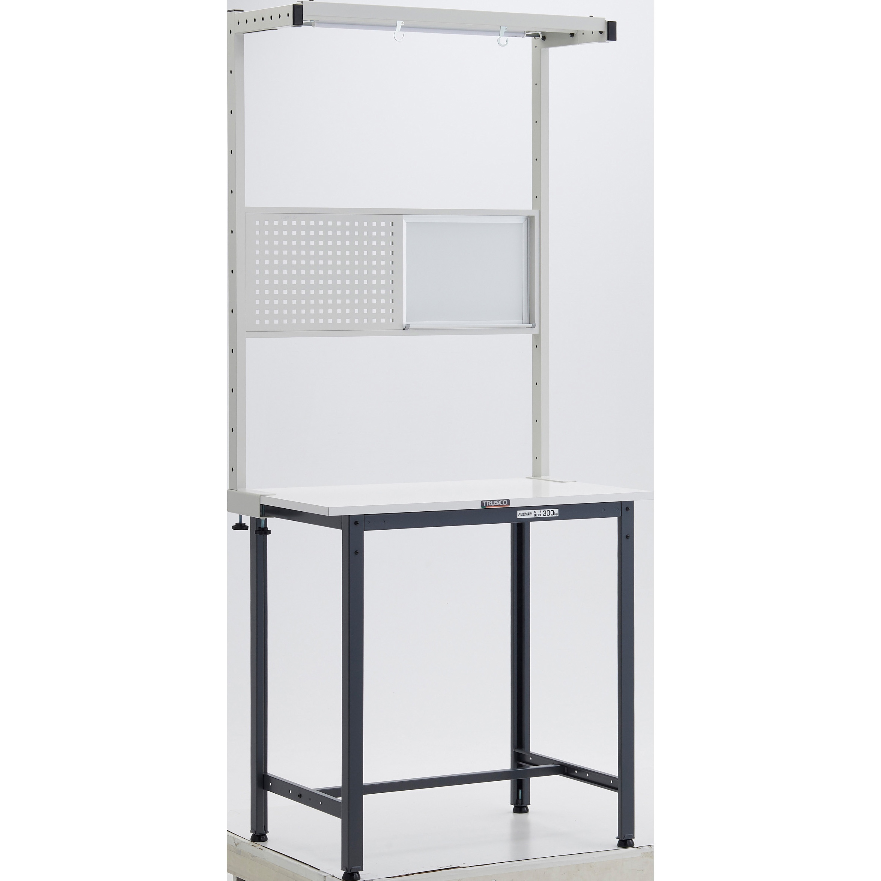 HAE-0960THFS DG 軽量立ち作業台(ツールハンガーオプションフルセット付)ポリ化粧 TRUSCO 荷重300kg 間口900mm奥行600mm高さ2108mm  HAE-0960THFS DG