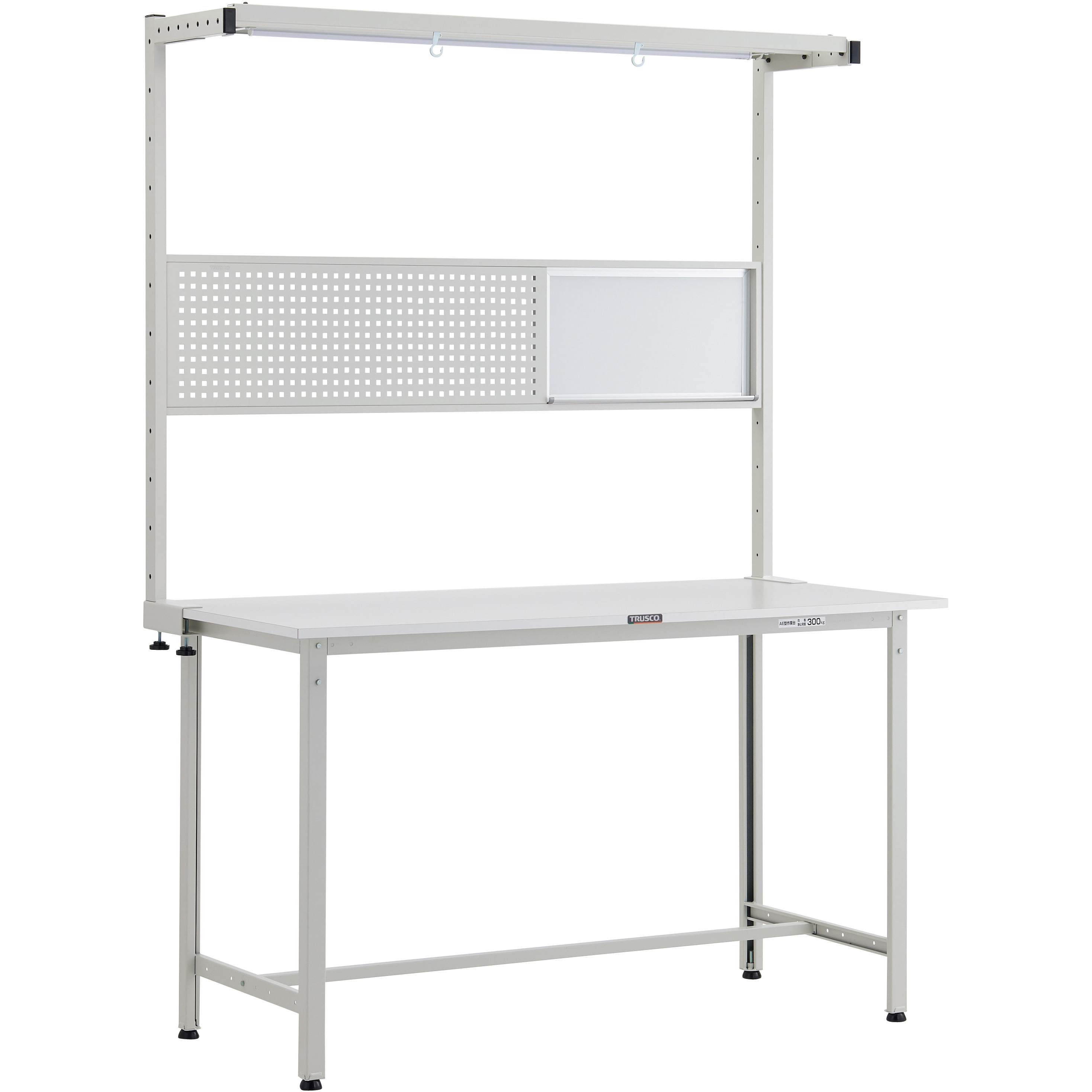 HRAE-1560THFS W 軽量立ち作業台(ツールハンガーオプションフルセット付)リノリューム張 TRUSCO 荷重300kg 高さ2108mm  HRAE-1560THFS W