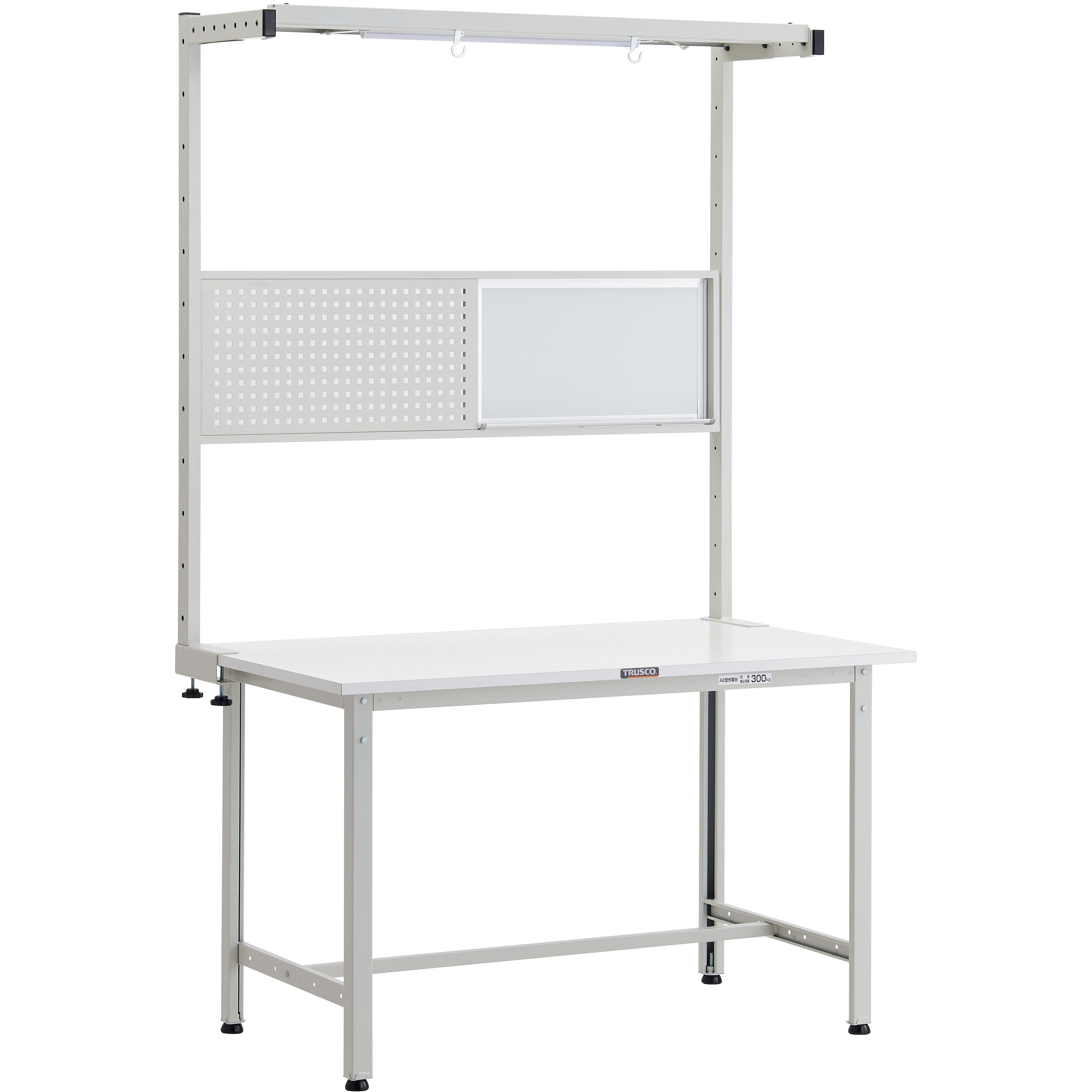 AE-1209THFS W 軽量作業台(ツールハンガーオプションフルセット付)ポリ化粧板 TRUSCO 荷重300kg 間口1200mm奥行900mm高さ1948mm  AE-1209THFS W
