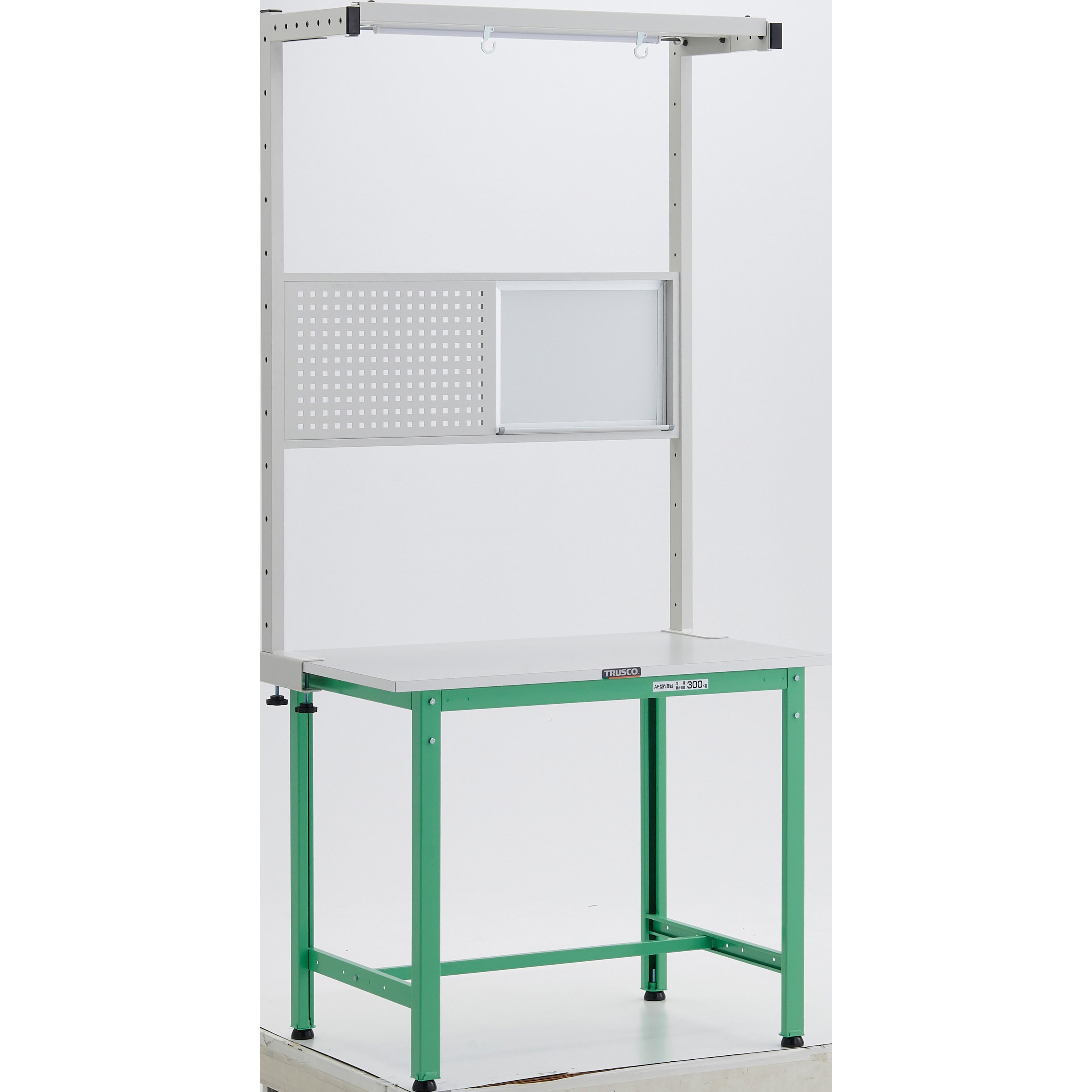 RAE-0960THFS YG 軽量作業台(ツールハンガーオプションフルセット付)リノリューム張 TRUSCO 荷重300kg 間口900mm奥行600mm高さ1948mm  RAE-0960THFS YG 59,988円