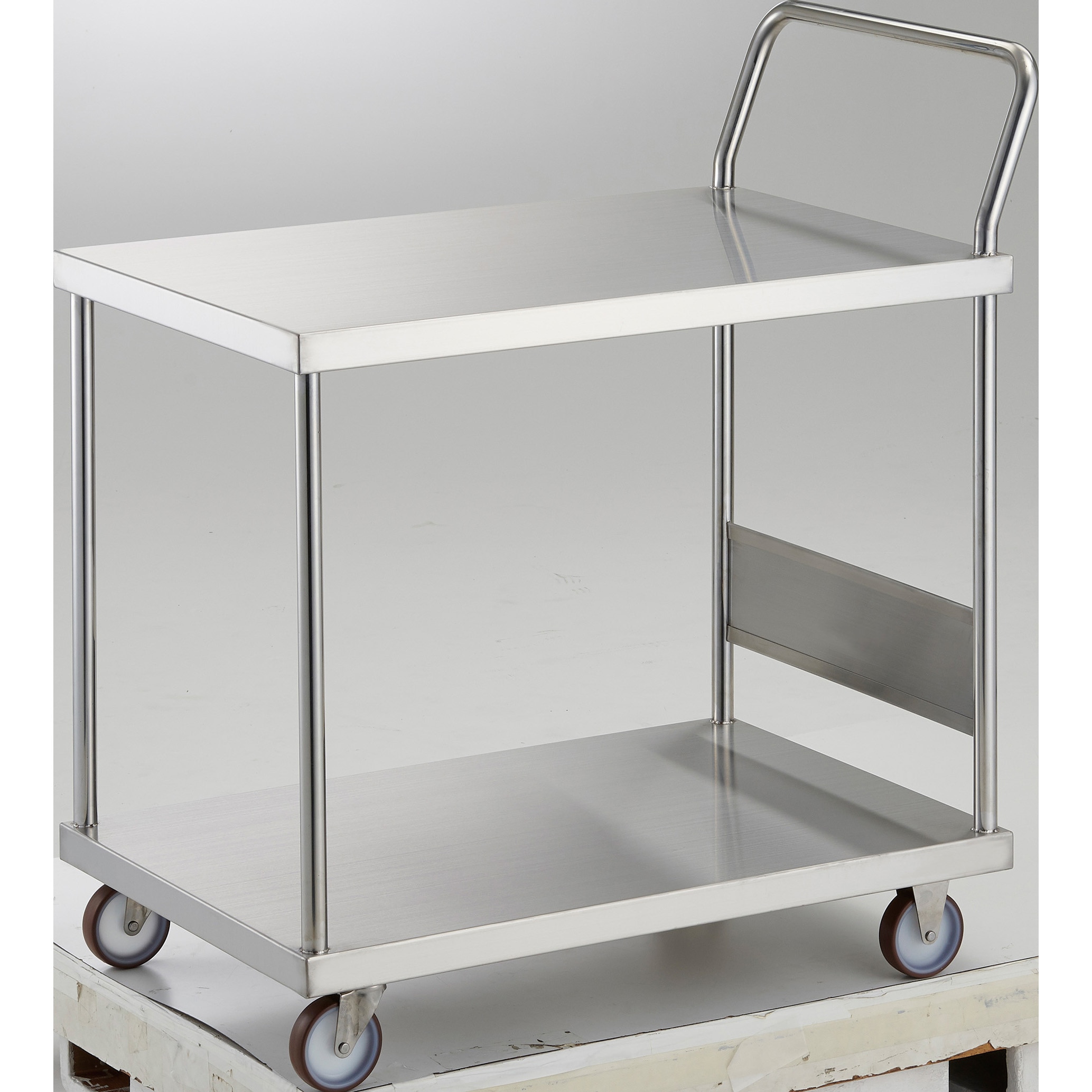 AS-12H-100NU オールステンレス台車(片袖2段タイプ・ナイロンウレタン車輪) TRUSCO 幅750mm高さ164mm  AS-12H-100NU