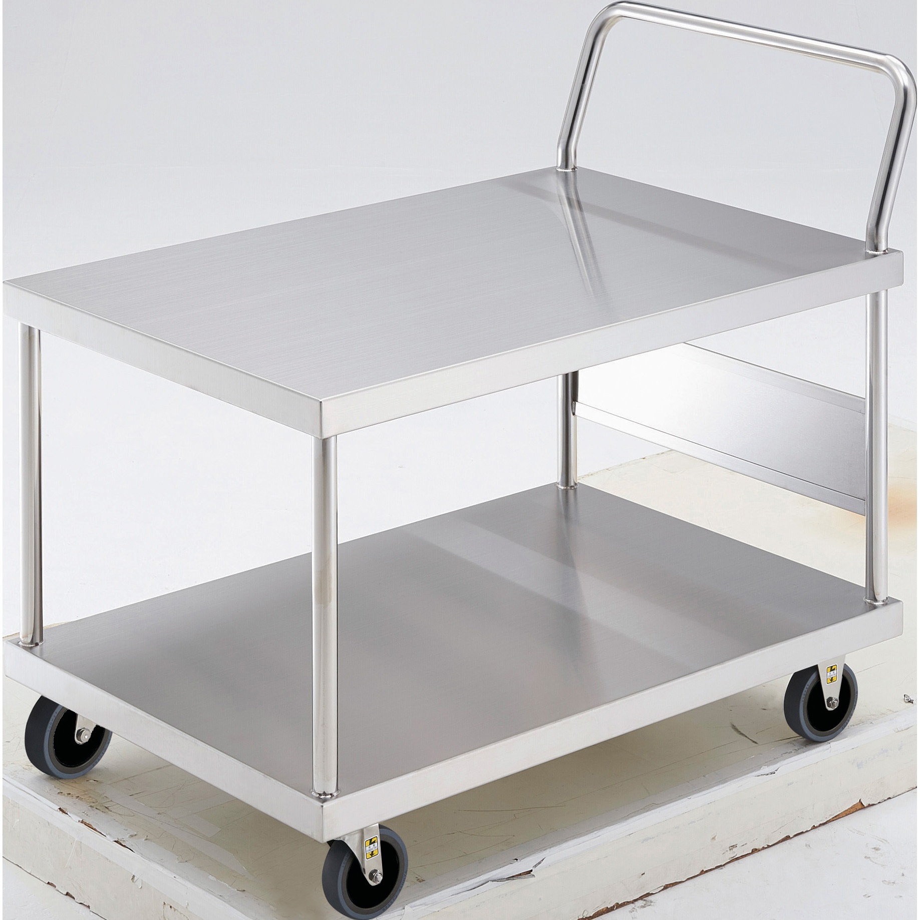 AS-32-100TBU オールステンレス台車(片袖2段タイプ帯電防止ウレタン車輪) TRUSCO 幅450mm高さ164mm  AS-32-100TBU