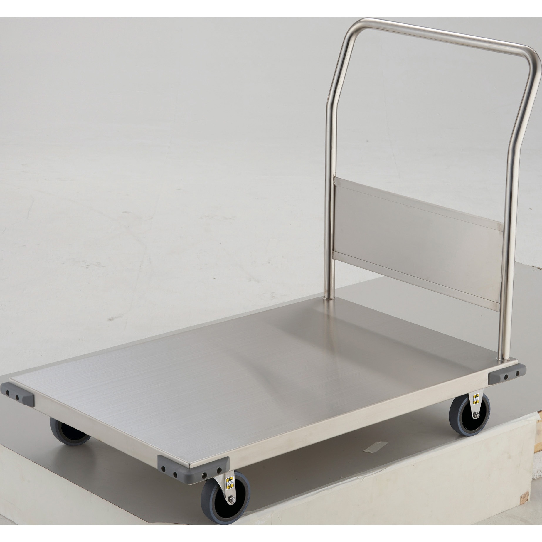 AS-3B-100TBU オールステンレス台車(固定ハンドルタイプコーナーC付帯電防止ウレタン車輪) TRUSCO 幅450mm高さ164mm  AS-3B-100TBU