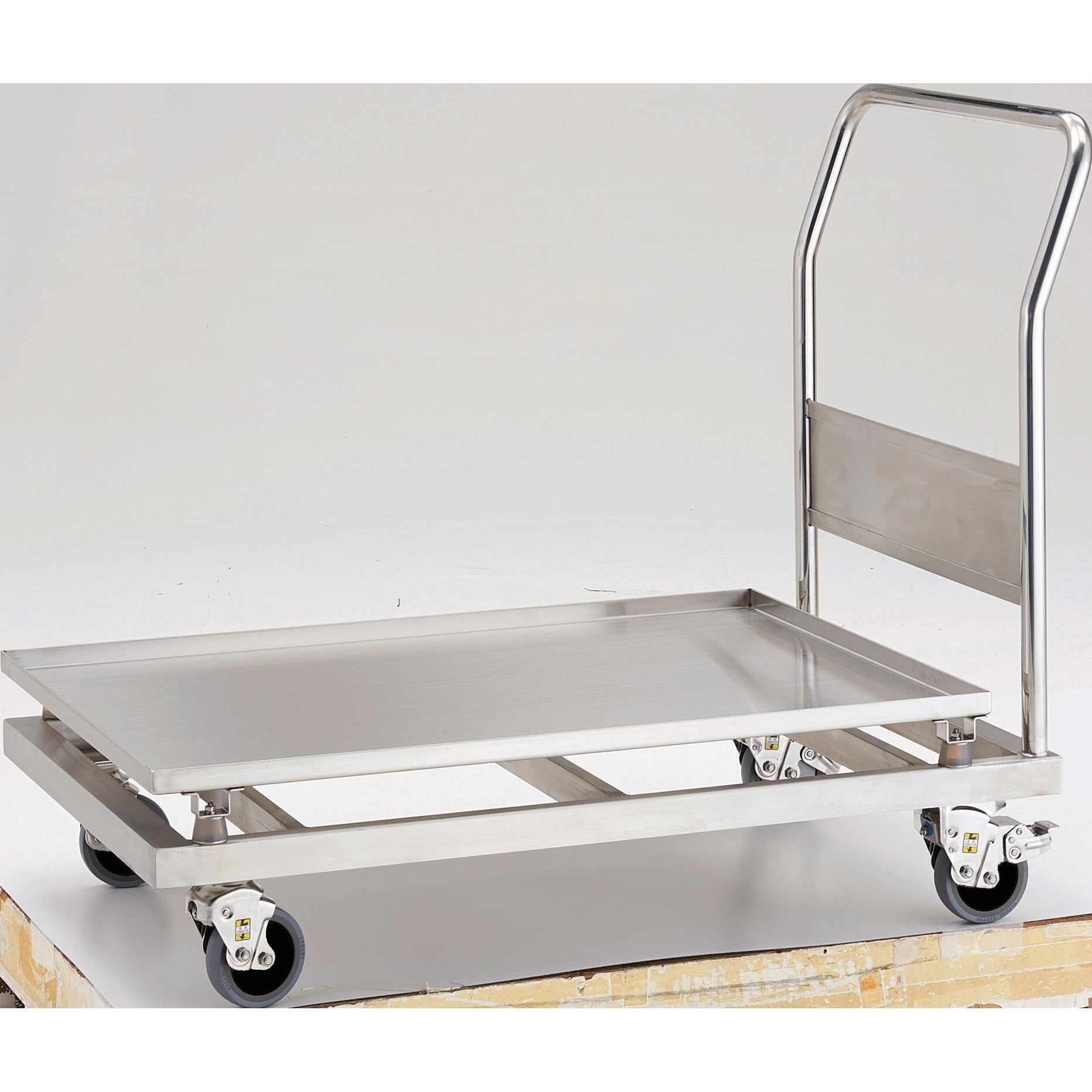 SBSD-9060TBU オールステンレス防振台車(固定ハンドルタイプ帯電防止ウレタン車輪) TRUSCO 幅600mm高さ234.5mm  SBSD-9060TBU