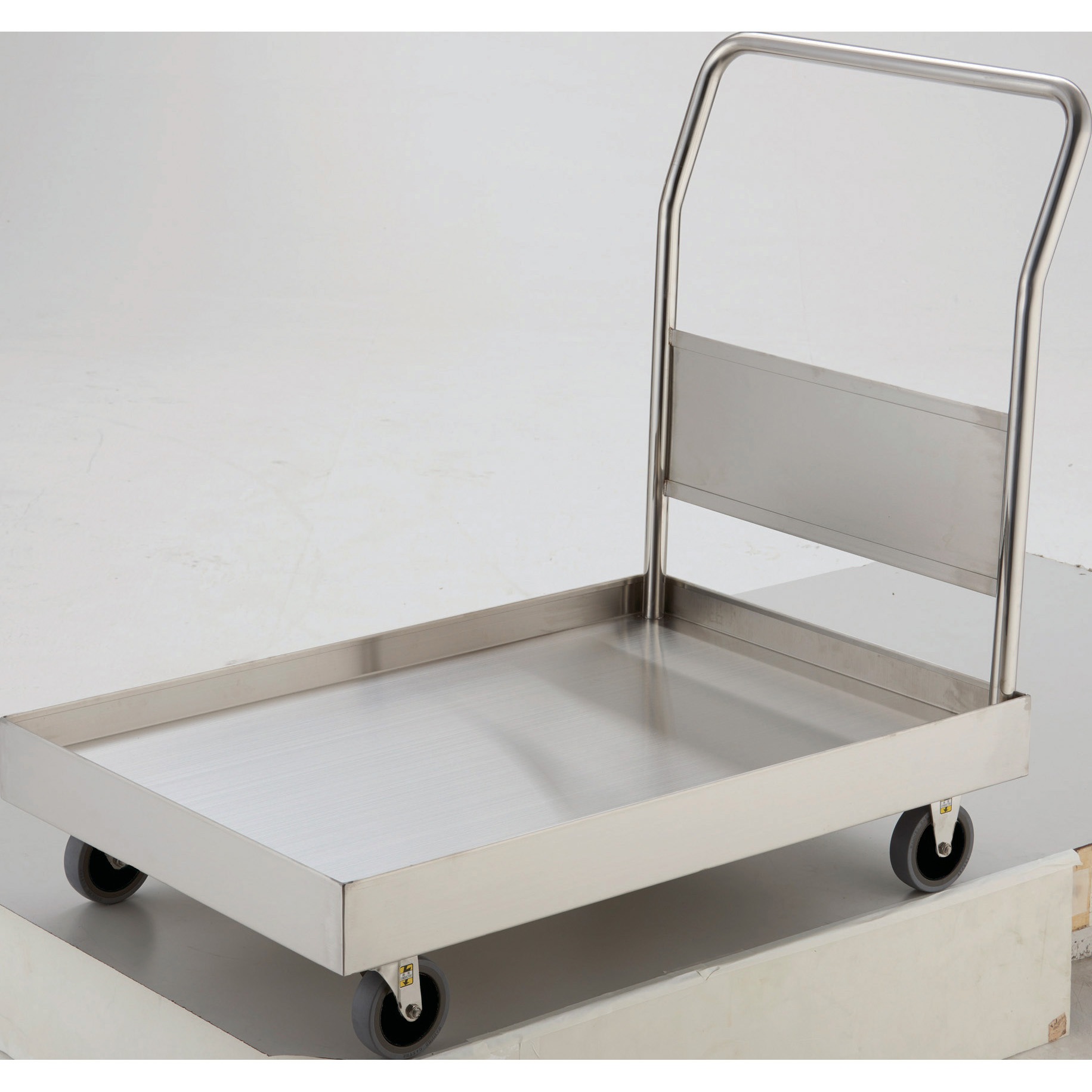 SSAR-1TBU オールステンレス皿型台車(固定ハンドルタイプ帯電防止ウレタン車輪) TRUSCO 幅750mm高さ165mm  SSAR-1TBU