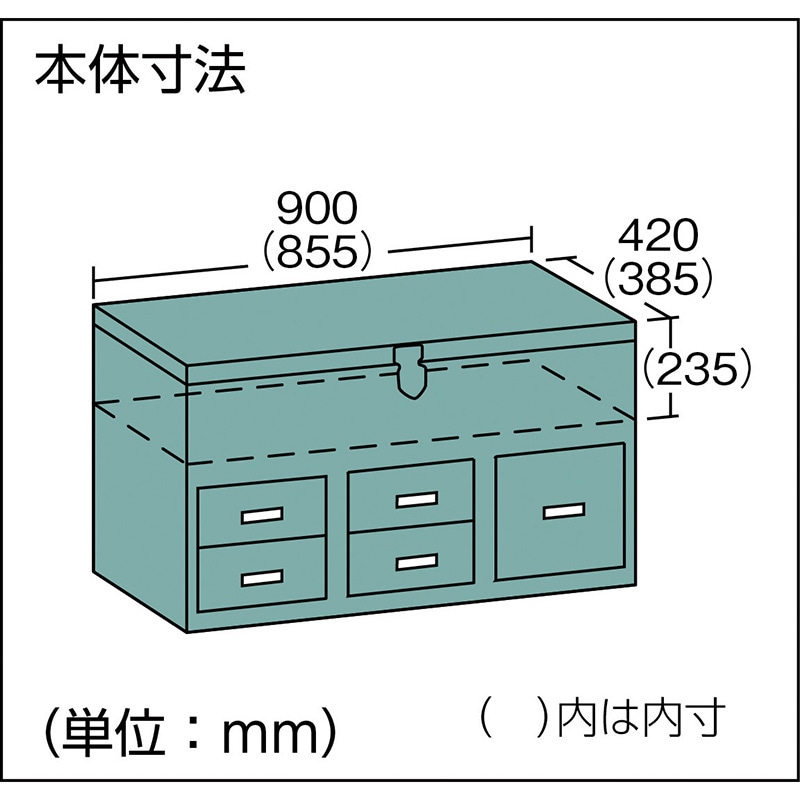 F-9109 中型車載用ツールボックス(中皿なし) 1台 TRUSCO 【通販