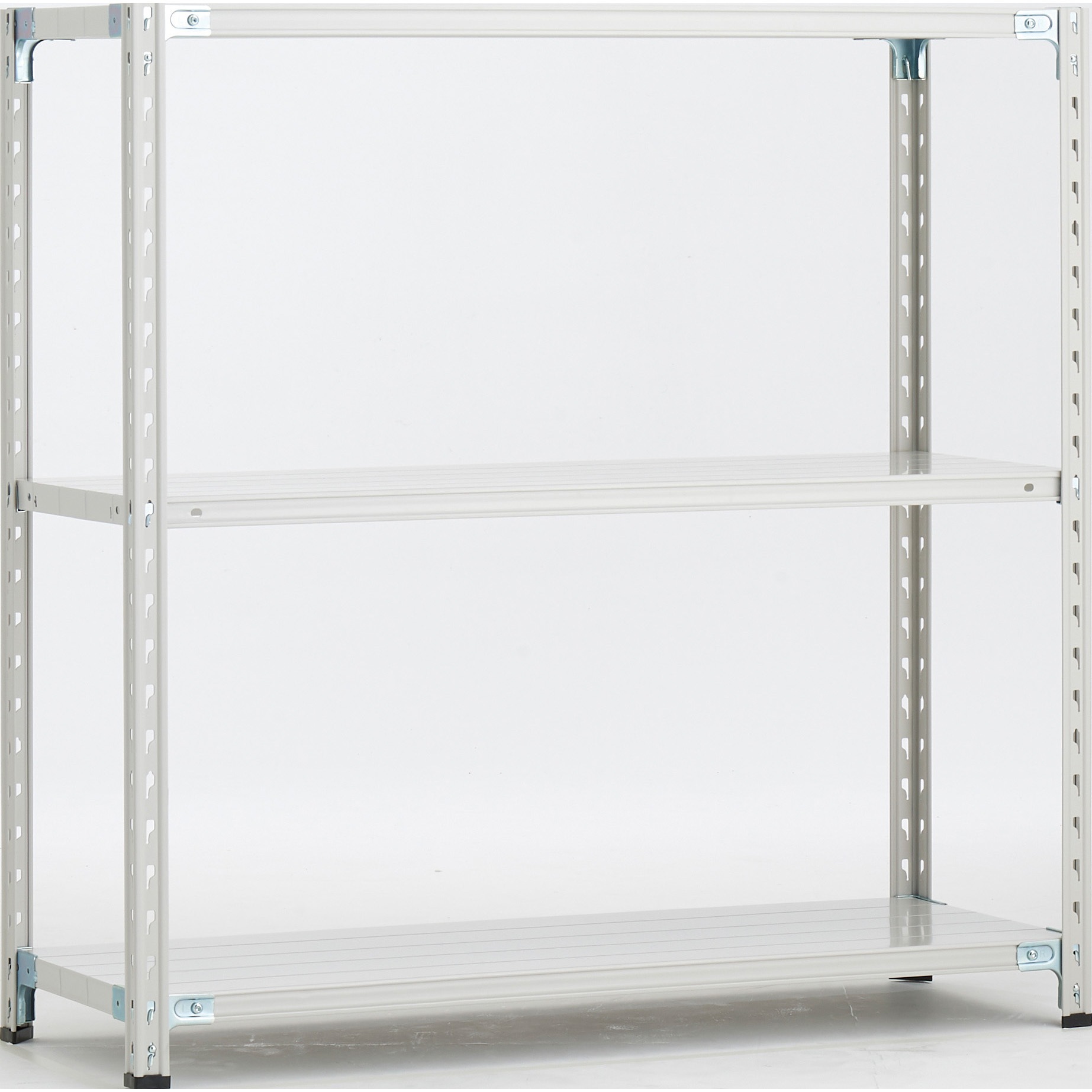 CB-4443-WG CB型セミボルトレス軽量棚 3段 高さ1200mm TRUSCO ホワイトグレー色 単体型 荷重150kg/段 奥行452mm  CB-4443-WG