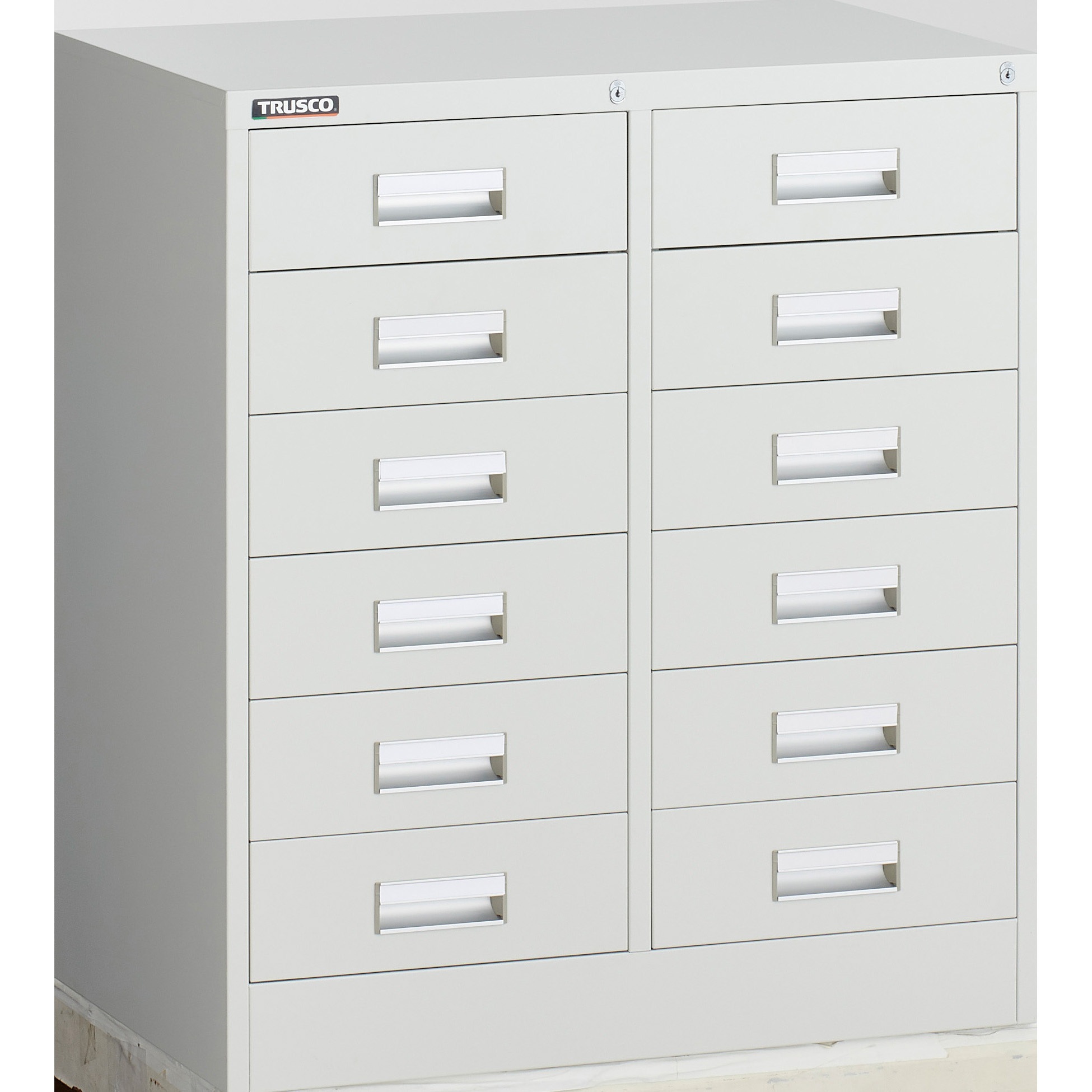 VR-L66-AW 軽量キャビネット”VR型”(引出しタイプ) TRUSCO ホワイト 外寸法767×500×880mm  VR-L66-AW
