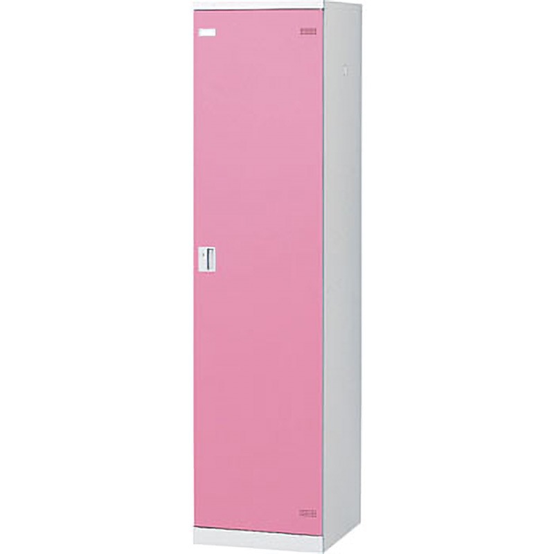 SLBP-1-B SLB更衣ロッカー ボタン錠 生興 (本体)ホワイト(扉)ピンク色 幅450mm奥行515mm高さ1800mm