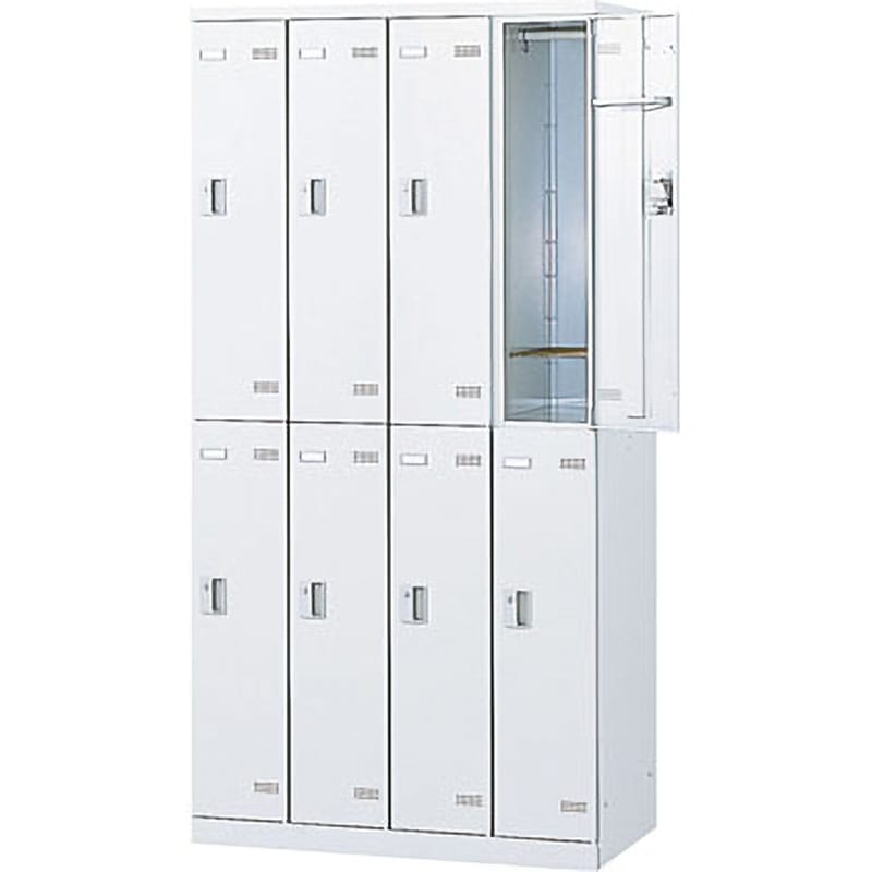 SLBW-8-B SLB更衣ロッカー ボタン錠 生興 (本体)ホワイト(扉)ホワイト色 幅900mm奥行515mm高さ1800mm