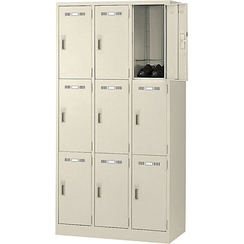 9人用ロッカー/スチールロッカー シリンダー鍵付 地域限定設置サービス中 送料無料 扉のカラーが選べる全3色 本体ホワイト色 メーカー品 国産品 オフィス家 クーポン10%off 6日00時〜9日24時 ロッカー 9人用 3列3段 スチールロッカー 鍵付き 更衣ロッカー オフィス 学校 病院 ジム  ホワイト ブラック シューズロッカー スチールキャビネット サイドボード チェスト 9人用ロッカー オフィス 傷防止 収納 ケイド3段 ドリス |
