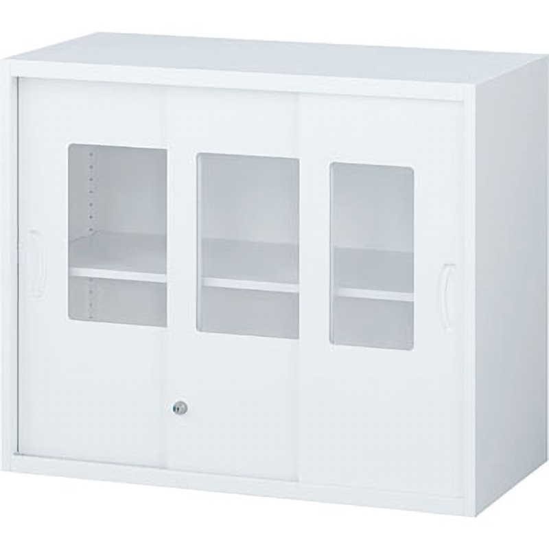 RW45-307SG RW45システム収納庫 枠付ガラス3枚引戸(2段タイプ) 生興 ホワイト色