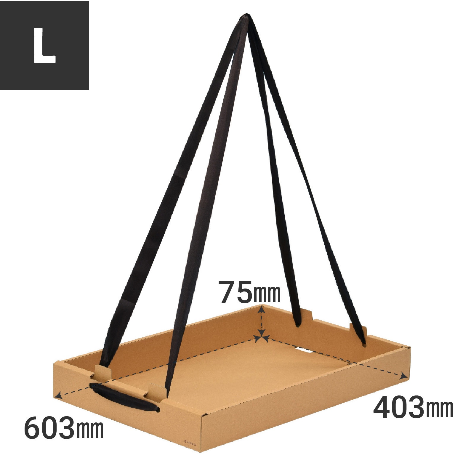 7000111 ダンボール立売箱 yamapac クラフト色 サイズL 1セット(5個