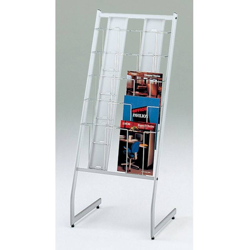 VBCV-012NB-Z5 VBパンフレットスタンド 2列<配送時組立サービス付> イトーキ シルバーメタリック色 幅500mm奥行400mm高さ1200mm  VBCV-012NB-Z5 42,887円