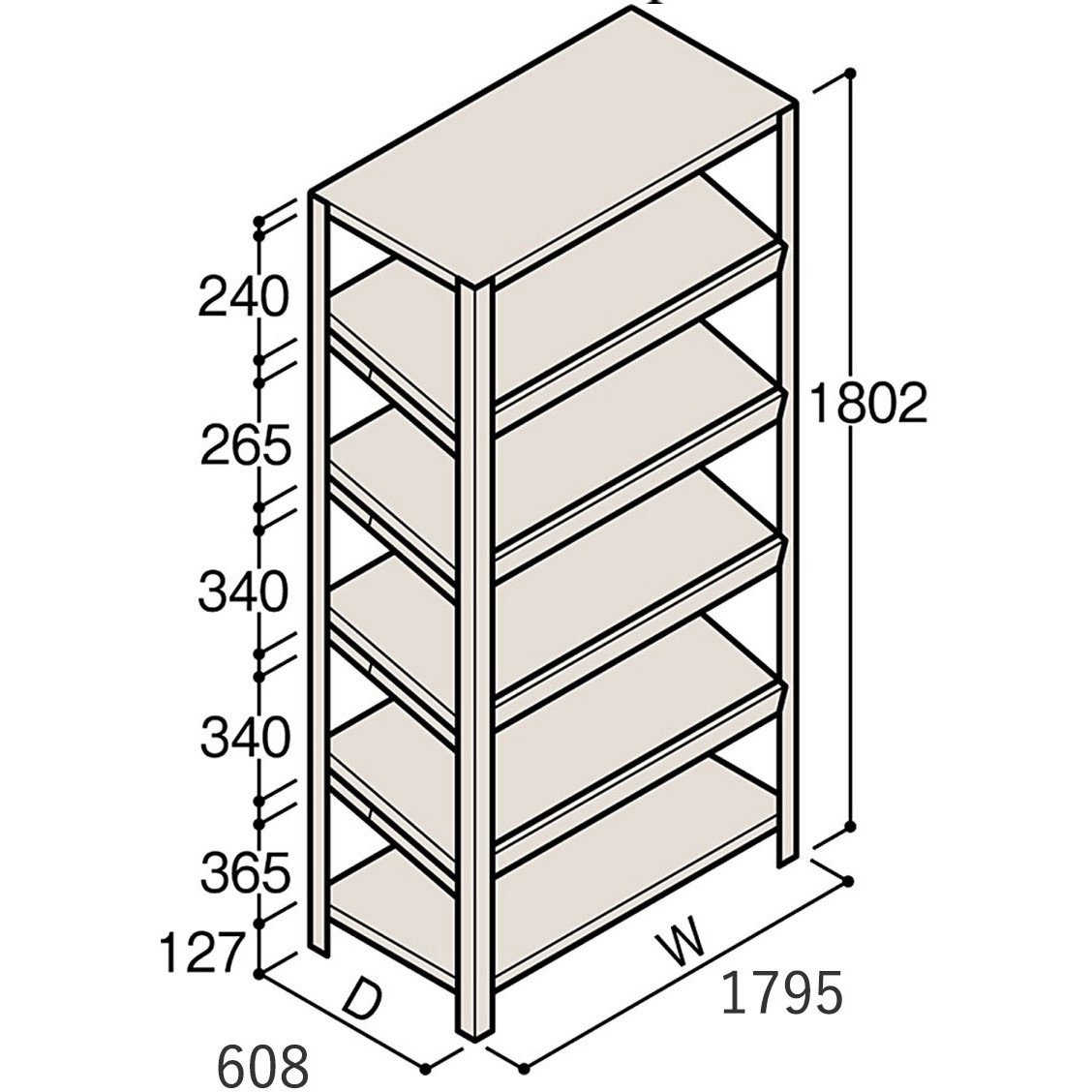 ERR-466650-W7 軽量棚ERR傾斜型H1800＜配送時組立サービス付＞ イトーキ 幅1800mm奥行1800mm高さ600mm  ERR-466650-W7