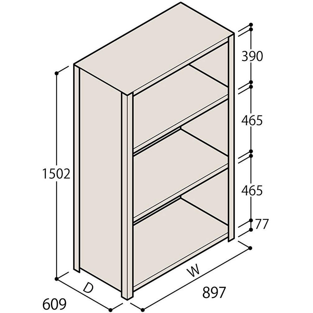 ERR-253630-W7 軽量棚ERR密閉型H1500＜配送時組立サービス付＞ イトーキ 外形寸法900×600×1500mm  ERR-253630-W7