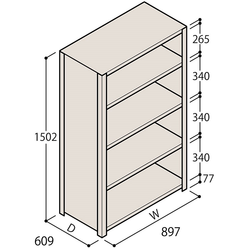 ERR-253640-W7 軽量棚ERR密閉型H1500＜配送時組立サービス付＞ イトーキ 外形寸法900×600×1500mm  ERR-253640-W7